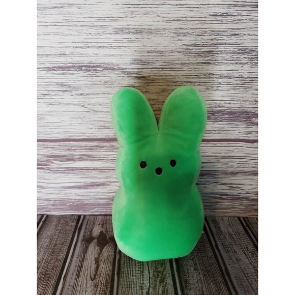Peeps Plush 6” Bunny Just Born Stuffed Animal Green Beanie Easter Plush, Dog Toy - Picture 6 of 6